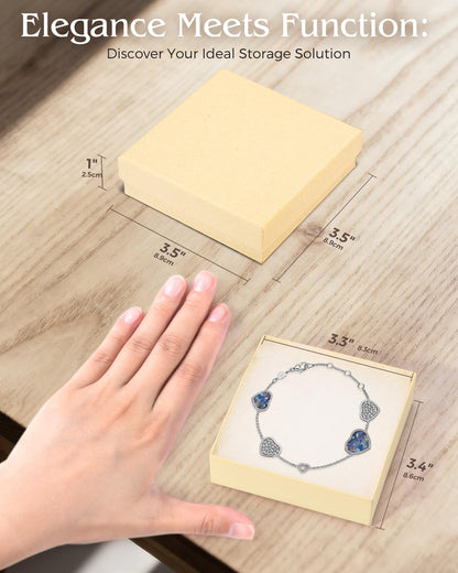 20-Pack 3.5X3.5X1 Inch Cardboard Jewelry Boxes, Thick Paper Box Bulk for Jewelry Gift Packaging/Shipping, Bracelet Gift Case with Cotton Filled and Lids -Brown