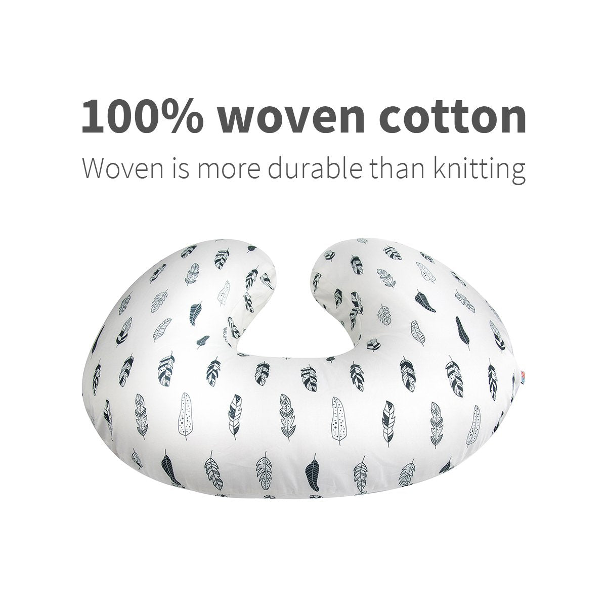 BABY Nursing Pillow Cover Slipcover,100% Organic Cotton ,Soft and Comfortable,Feathers Design,Maternity Breastfeeding Newborn Infant Feeding Cushion Cover, ZT01