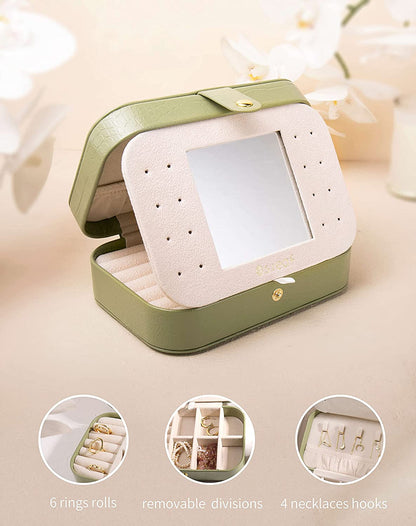 Travel Jewelry Organizer Travel Jewelry Boxes for Women Earring Organizer Small Jewelry Travel Case Box Portable Travel Jewelry Case Jewelry Organizer Travel Case