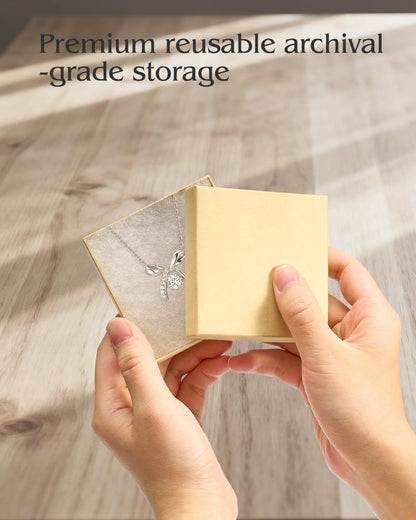 20-Pack 3.5X3.5X1 Inch Cardboard Jewelry Boxes, Thick Paper Box Bulk for Jewelry Gift Packaging/Shipping, Bracelet Gift Case with Cotton Filled and Lids -Brown