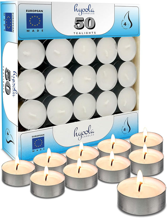 Tea Lights Candles - 100 Bulk Candles Pack - Tea Candles Unscented- European Made Tealight Candles